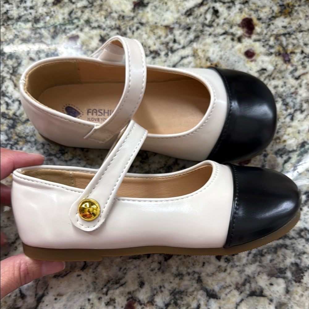 Kids Black and Tan Mary Jane Shoes